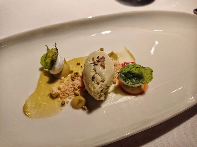 Signature tuna dish with squid ink and wasabi
