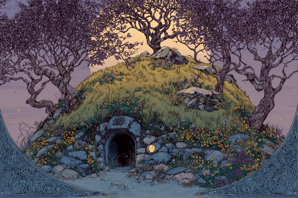 Liminal spaces illustration — a threshold between landscape and imagination