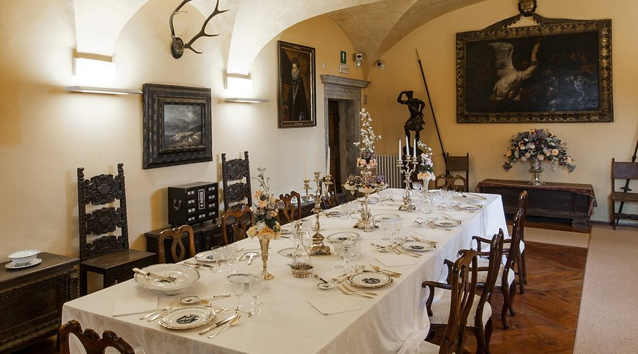The vaulted dining hall