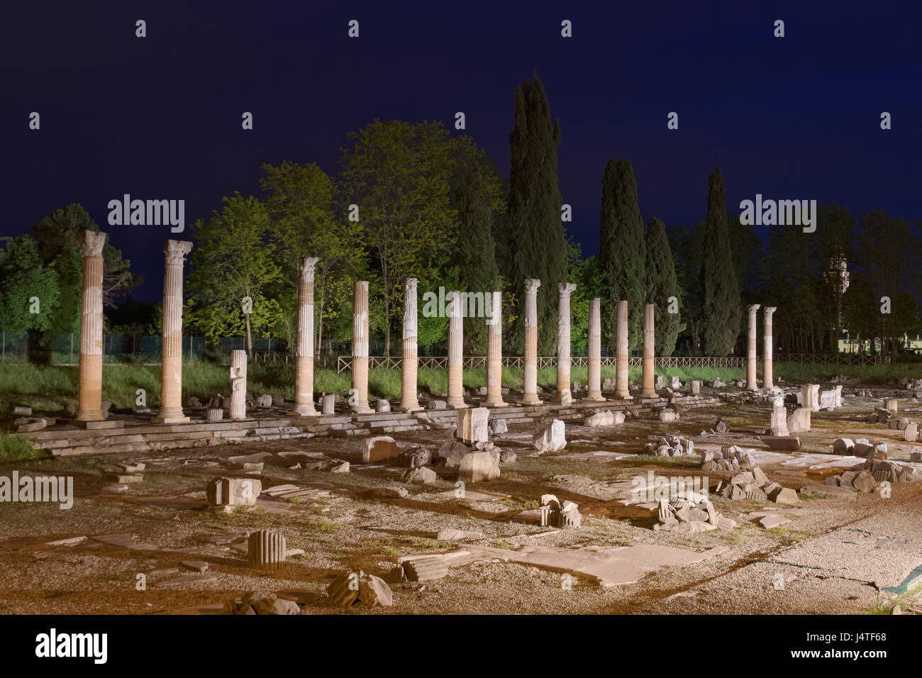 Roman columns at Aquileia archaeological site
