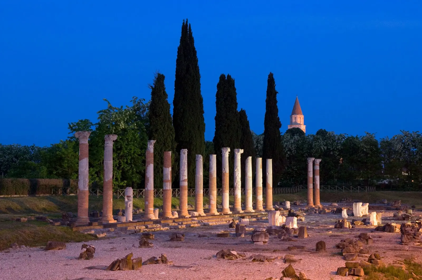 The Sepolcreto at twilight — five funerary enclosures excavated by Giovanni Brusin in 1939-1940