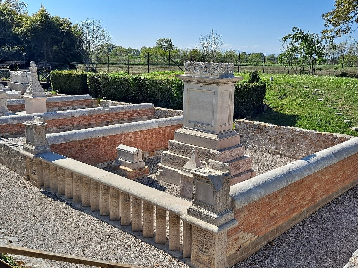 The Sepolcreto burial enclosures with ornate funerary altars and stone monuments