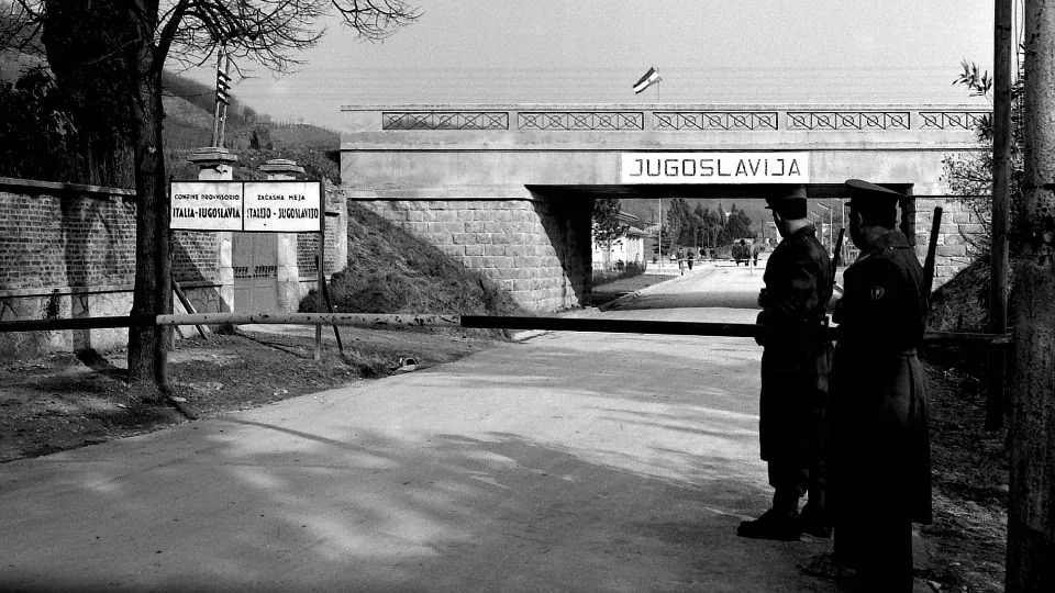 Historical border crossing between Italy and Yugoslavia