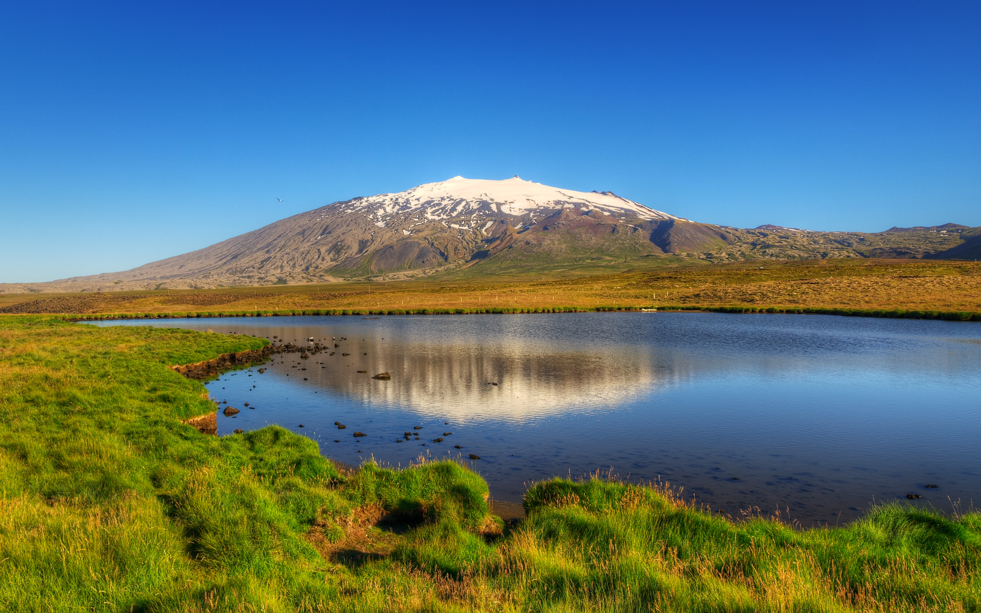 Snæfellsjökull volcano in Iceland, the legendary entrance to the center of the Earth in Jules Verne's novel