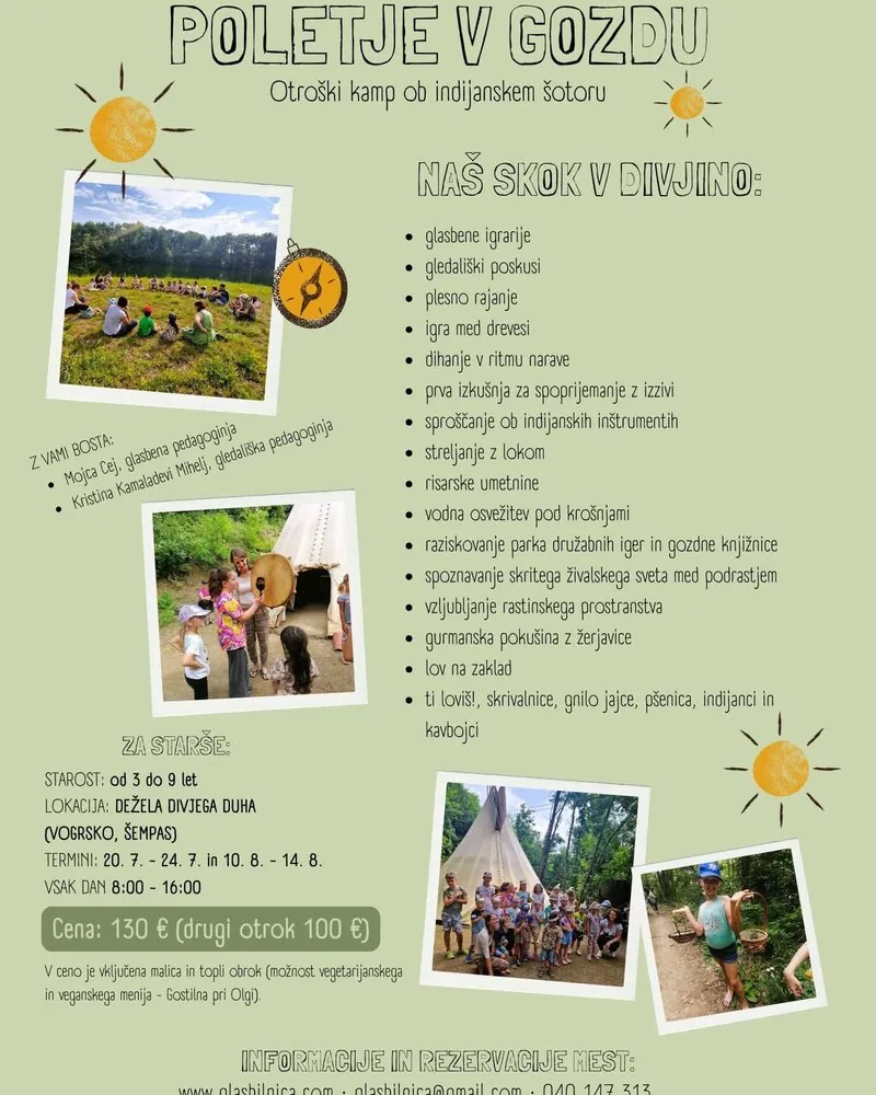 Summer in the forest: Children's camp by the Indian tent
