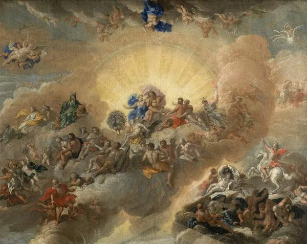 Gods on Mount Olympus — classical painting