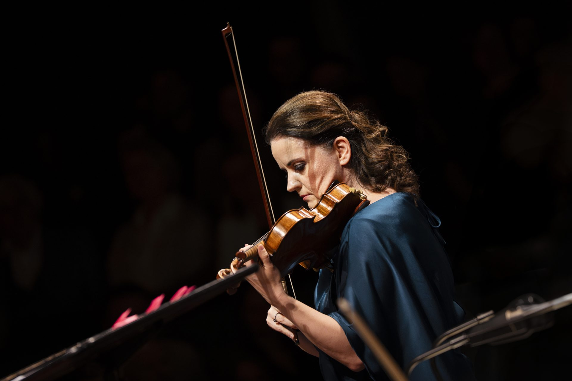 Baiba Skride performing with orchestra