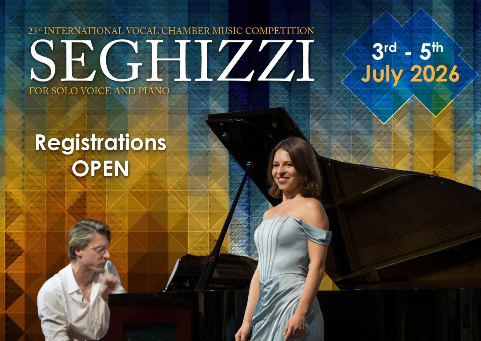 Promotional banner for the 23rd International Vocal Chamber Music Competition Seghizzi