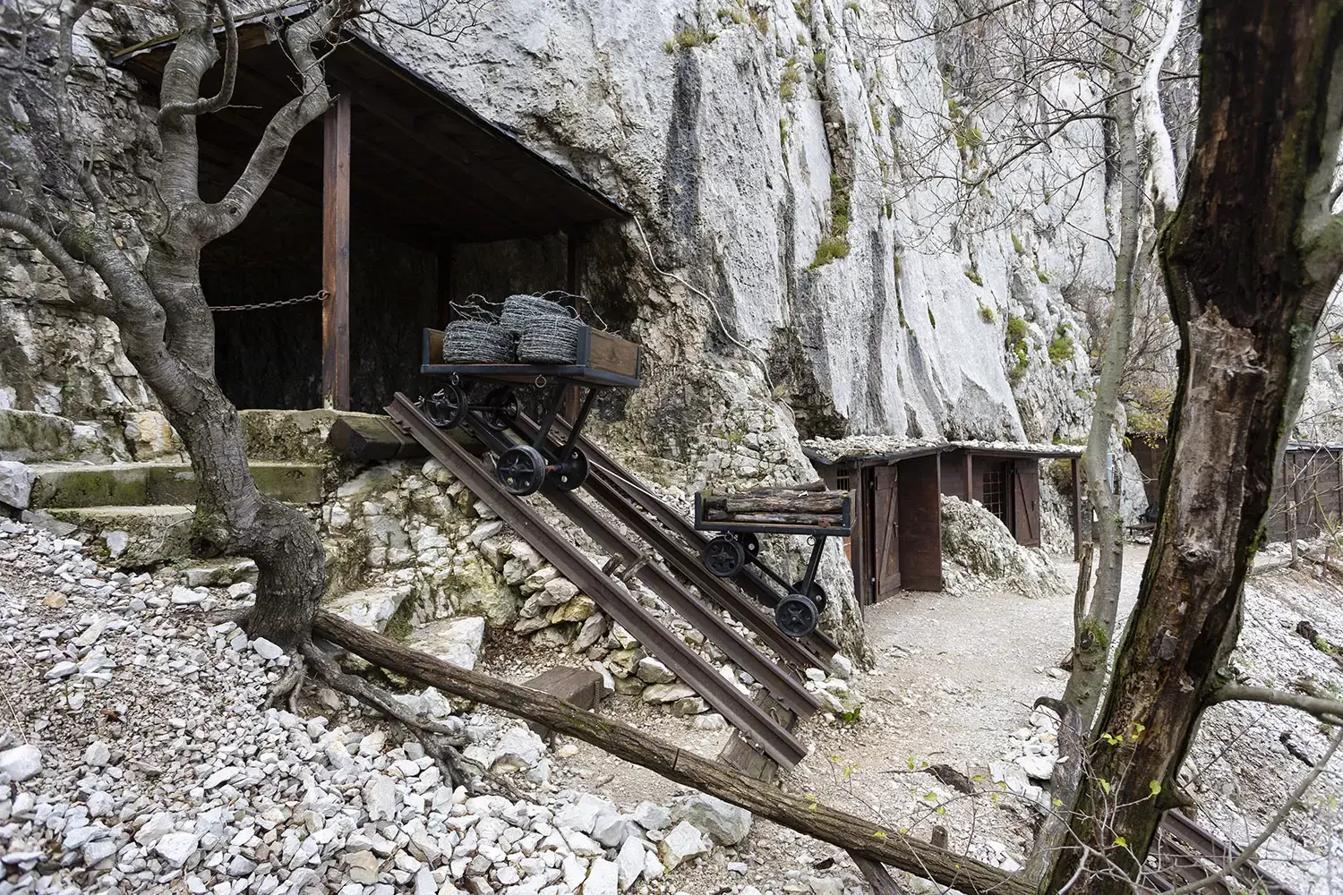 WWI military caverns at Sabotin Park of Peace