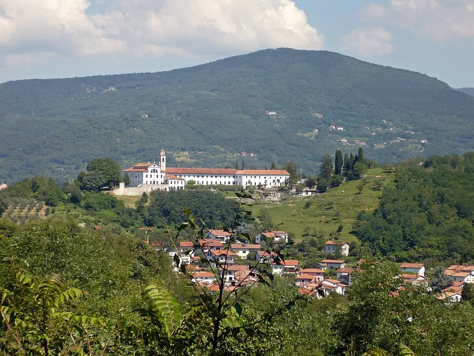 Kostanjevica Monastery overlooking the valley
