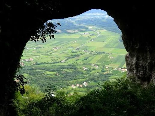 View through Skozno natural stone bridge