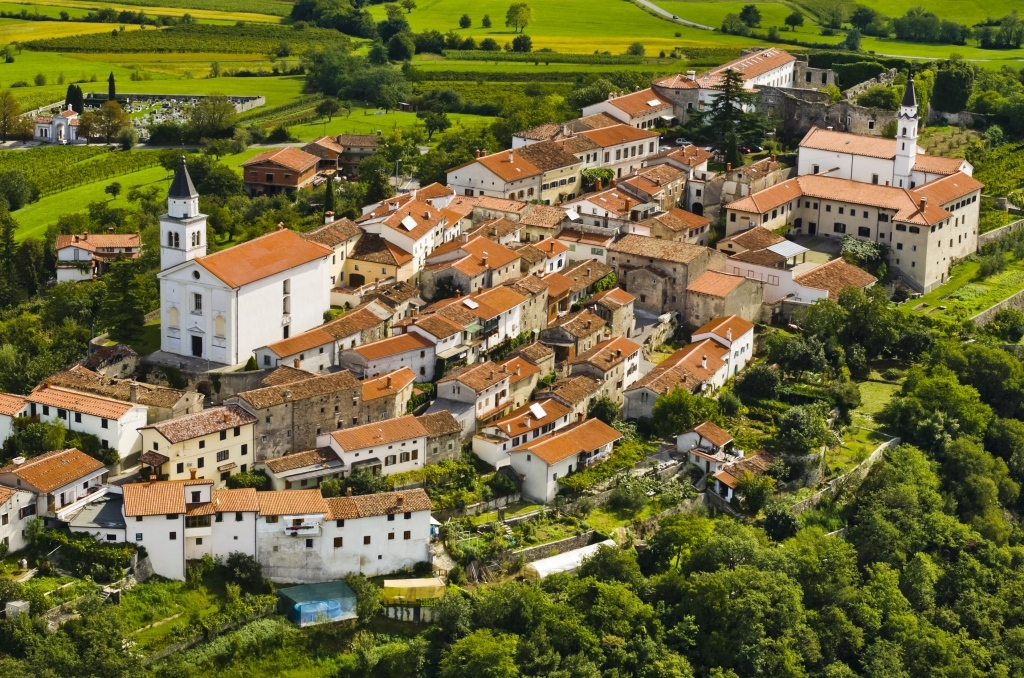 Vipavski Križ Castle aerial view