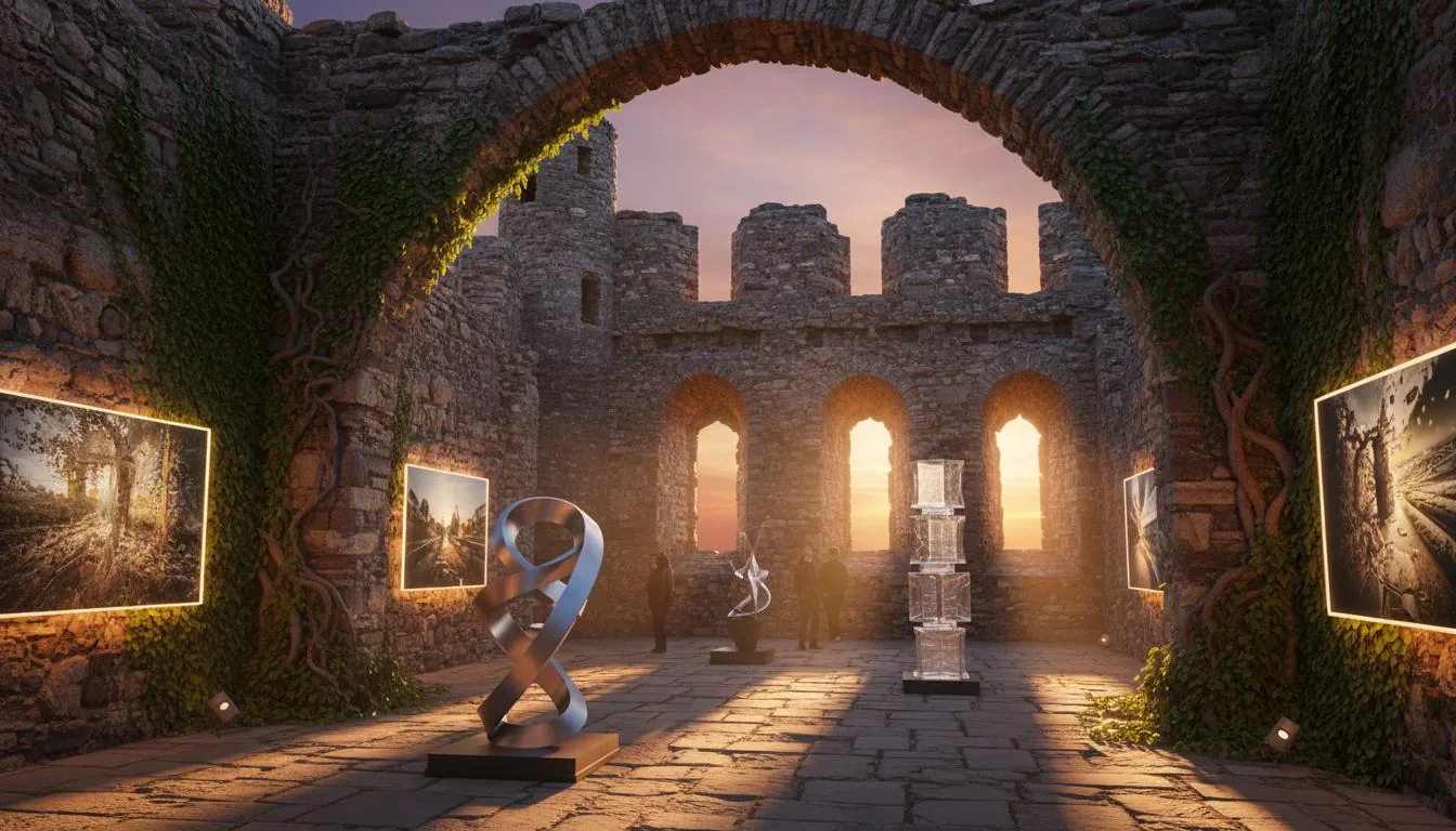 Art exhibition in castle ruins